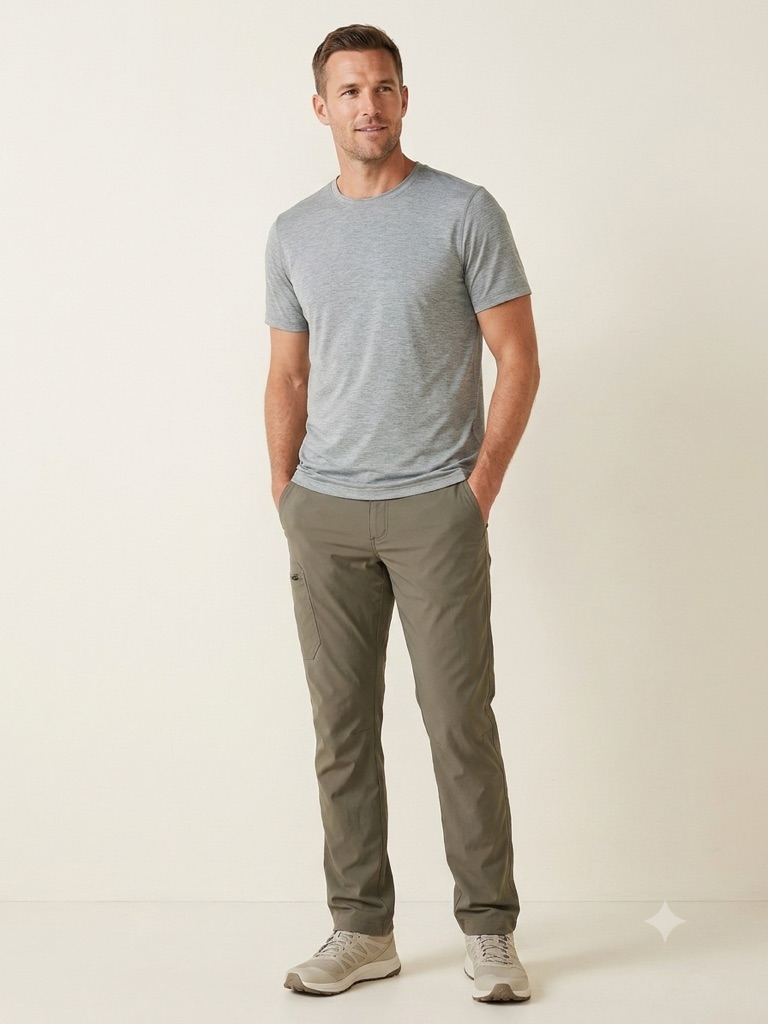 Eddie Bauer Men’s Nylon Stretch Hiking Travel Pants Green 34x34